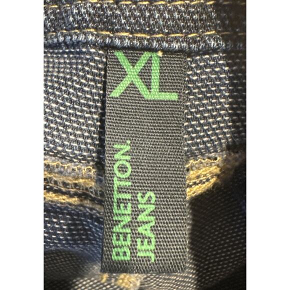 Benetton Jeans Girls Overalls Size XL 10 11 Years Wide Leg Patchwork Party Boho - Picture 9 of 9